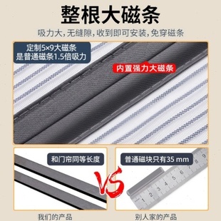 门帘防蚊自吸全磁条金刚网纱门纱窗磁性帘免 厂促26X8G入户门夏季
