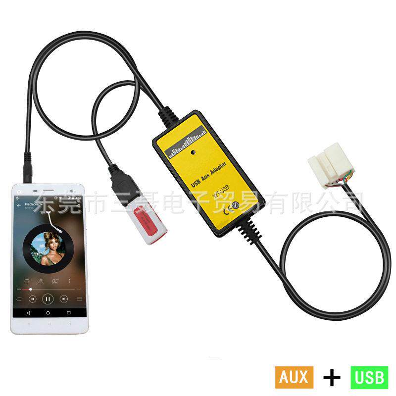适用于本 田数码碟盒2.4USB 音频线AUX数据线车载音乐MP3跨境