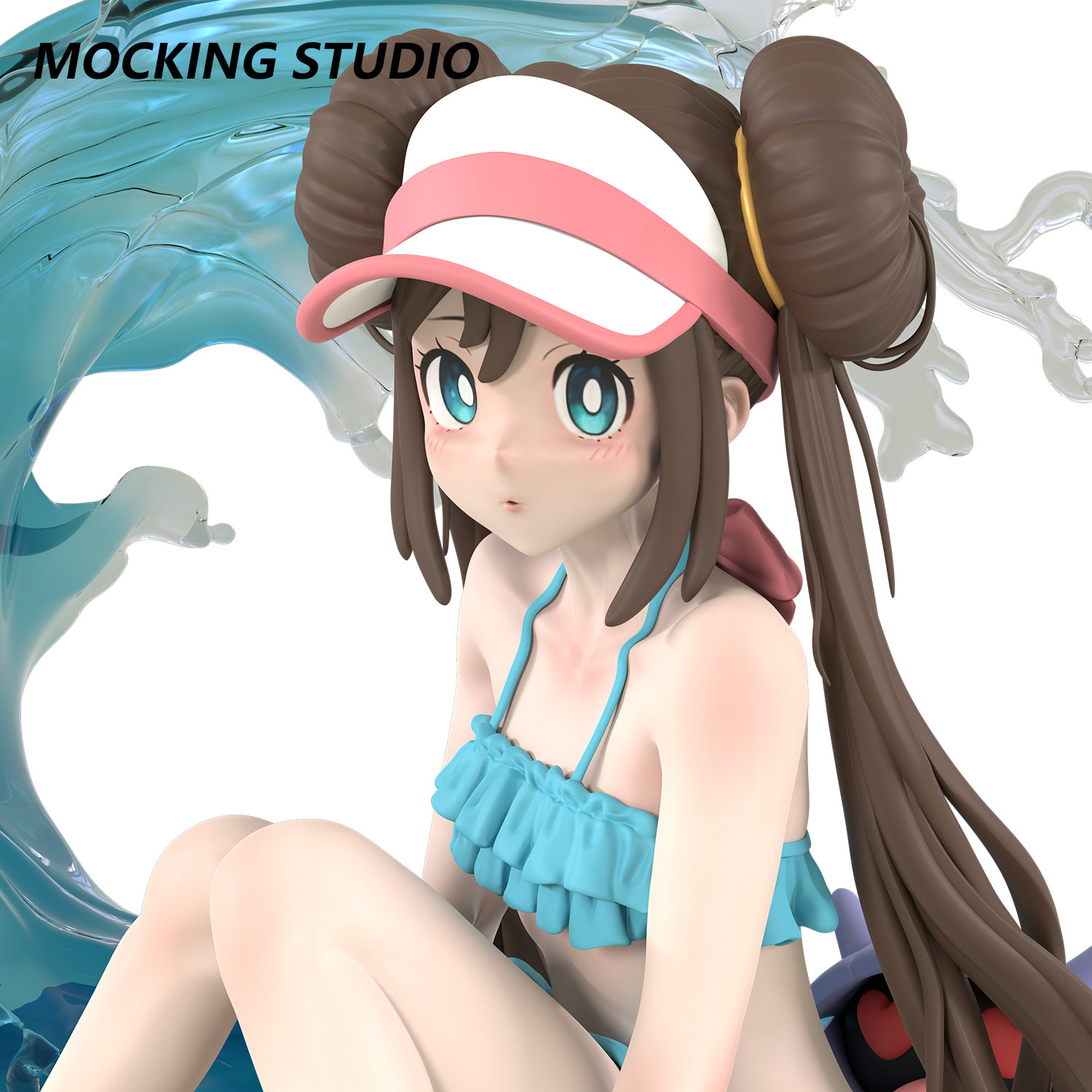 主意玩家原创1/8手办GK模型可爱泳衣鸣依(芽依)摆件模玩 御兽卡