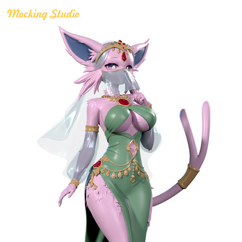 主意玩家原创拟人系列之西域舞娘太阳伊布手办GK模型模玩雕像22cm