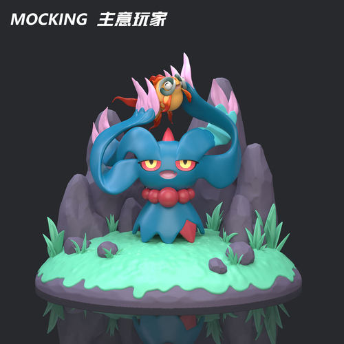 主意玩家振翼发古玉鱼可爱场景1/20比例手办GK雕像摆件（双地台）