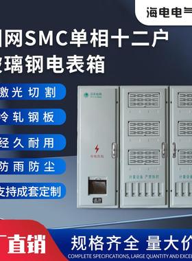 厂家供应新国网单相12户塑料SMC电表箱高强度玻璃钢壁装式户外式