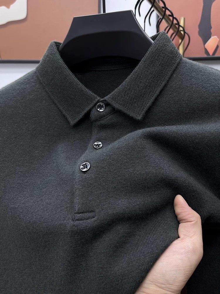 CKMR~精选100%纯羊毛！高档男翻领精纺羊毛针织衫冬季加厚POLO衫,男装,秀禾服,淘宝优惠券,粉丝福利购,淘宝优惠卷