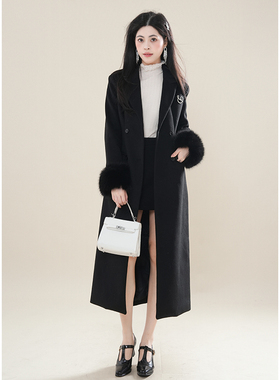 顶楼女主 冬装富家千金韩系通勤呢子轮廓感大衣修身中长款外套女