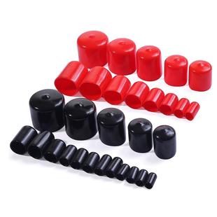 阻燃PVC红色管塞堵头铁线胶帽套橡胶套塑料封头管帽护线套保护套