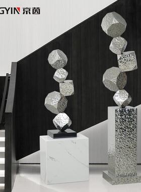 客厅不锈钢金属装置摆设售楼处艺术雕塑酒店走道大型落地抽象摆件