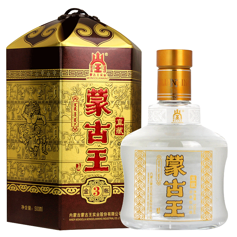 蒙古王39度金帐三系列单瓶500ml*1瓶浓香型内蒙古草原特产白酒