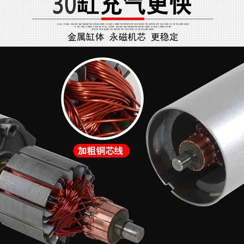 极速电动车打气机电瓶打自动气筒48v60v72v96v车载V打气泵可携式