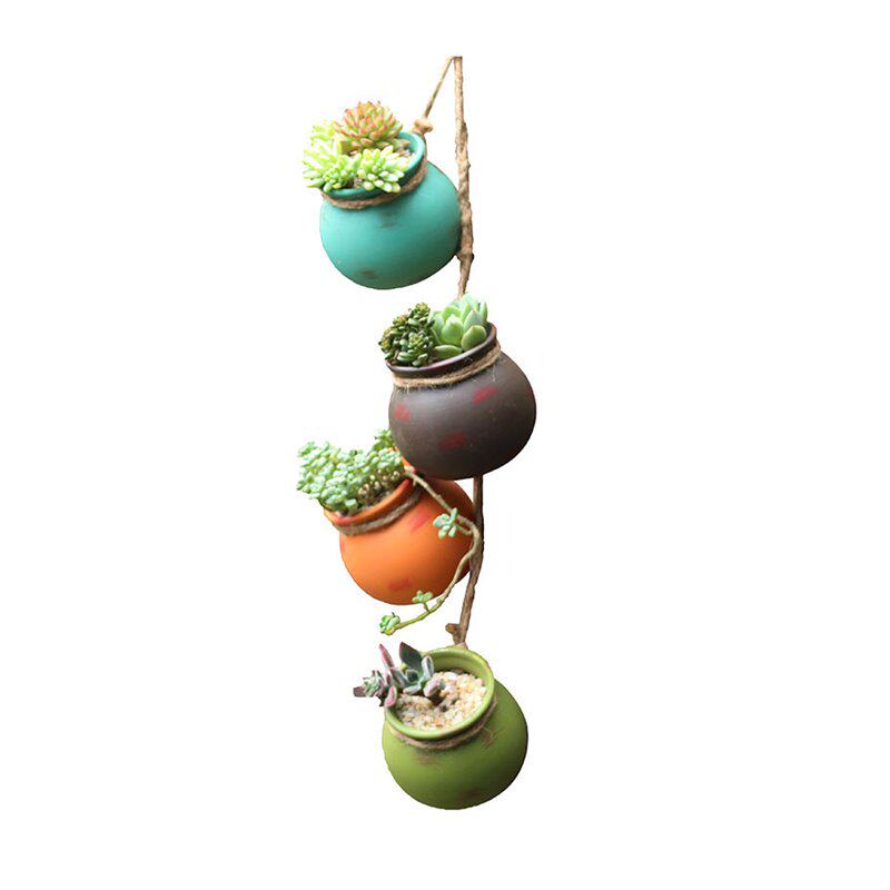 极速创意个性仿古l肉肉吊盆陶瓷粗陶多肉植物庭院墙上懒人小花盆