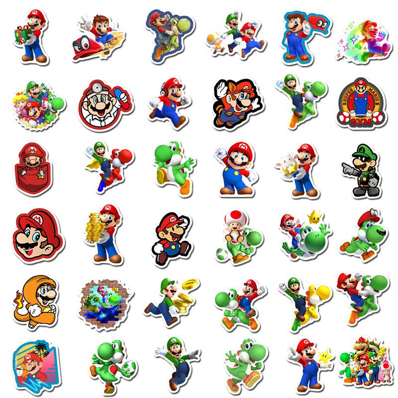 极速100PCS Superk Mario Game Stickers IY Bike Travel Luggage