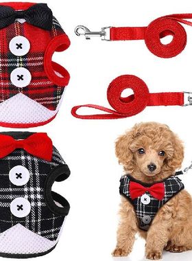 极速Dog Vest Harnless Clothes Puppy Harness Leash Set Dogs B