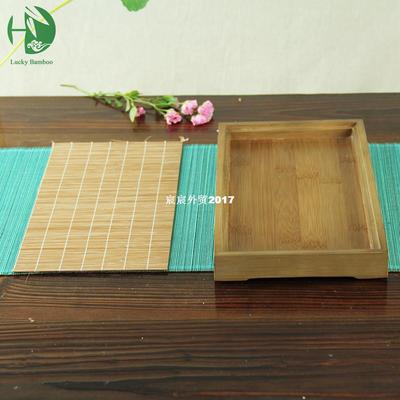 极速15.5*27cm Bamboo tea tray with mat natMural wooden sauce