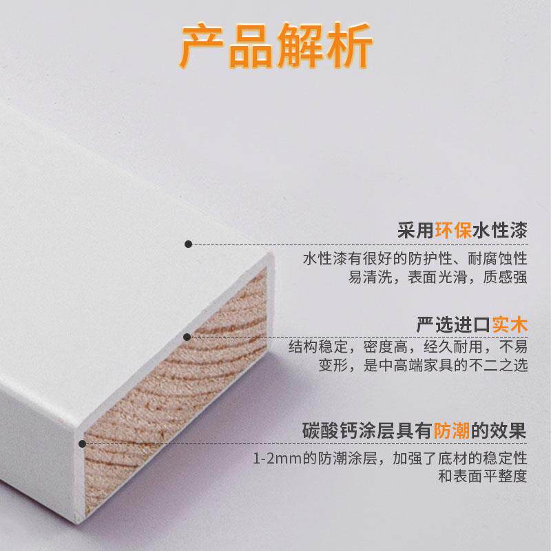 极速实木线条平板背景o墙装饰条门套包边窗套木条门套线白色木线