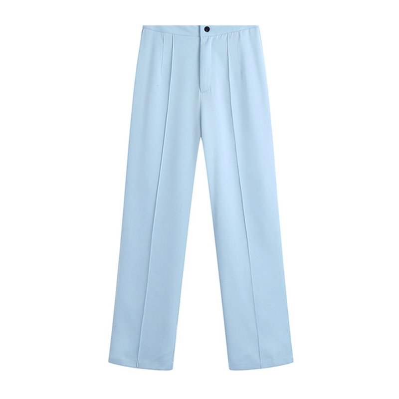 极速TRAF Women Fashion sWith Darts Office Wear Straight Pant