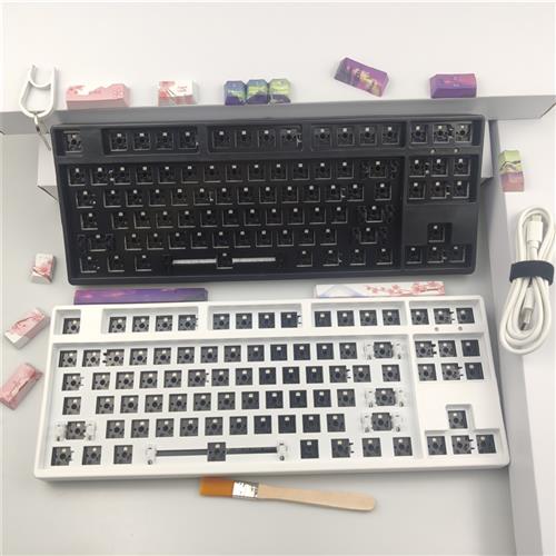 极速天一Ty87键104键下灯位rgb热H插拔套件客制化键盘单模有线音
