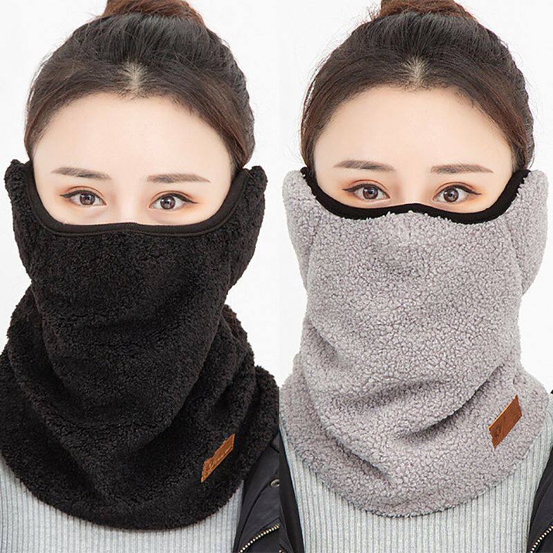极速加厚保暖口罩围脖一体女秋冬季护颈护耳骑行S三合一防风防寒