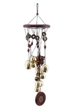 极速Good Luck Wood Copper Bells HDome Decor Wind Chimes Hang