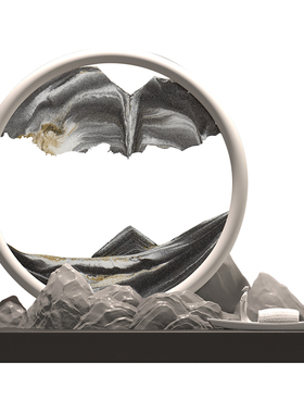 新品山水流沙画摆件客厅新中式禅意玄关办公室Q桌面沙漏茶室装饰