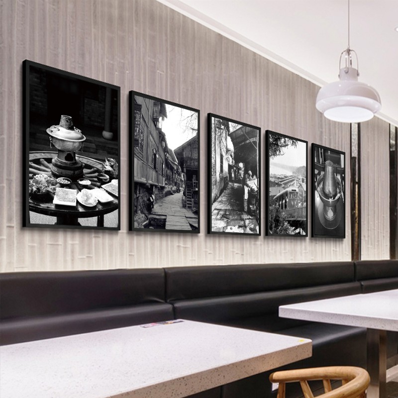 极速重庆老照片装饰画四川成都火锅E店麻辣烫海报挂画串串店餐厅图片