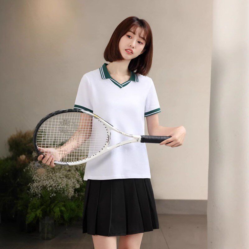 新品幼儿园老师园服夏款教师半袖VC领t恤工服女培训机构早教幼师