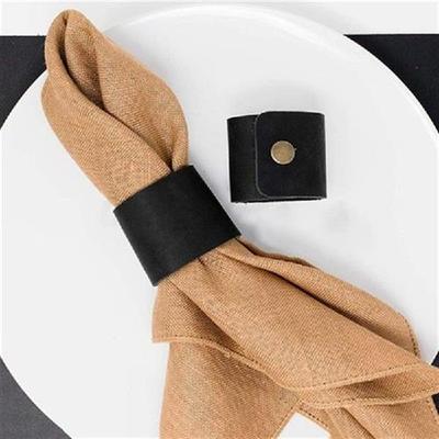 极速Leather Napkin Rings Set of 4, HandmaNde Rustic Napkin