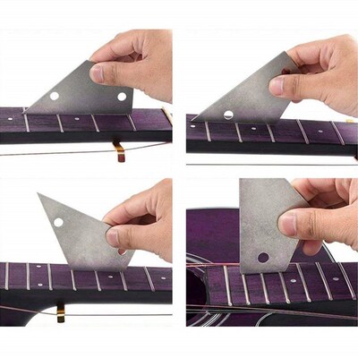 新品打品维修护理j锉刀工具包 吉他电贝斯找平尺垫片打磨石品丝挫