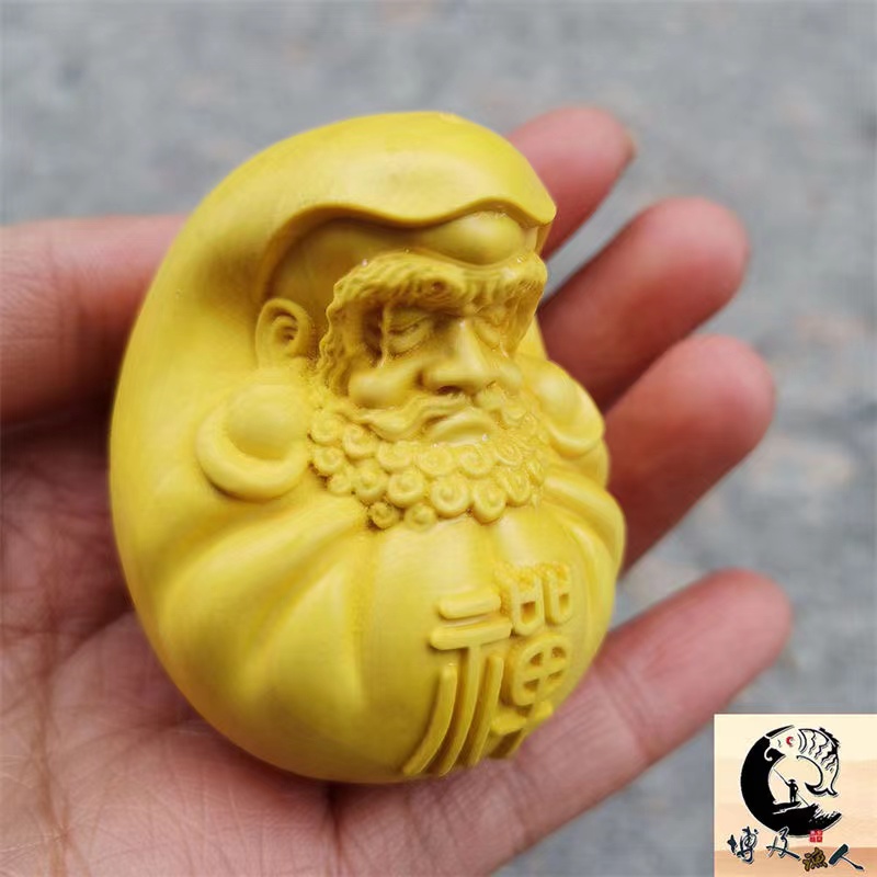 极速黄杨木雕刻手把件达摩祖师禅道招财摆L件崖柏人物佛像实木家