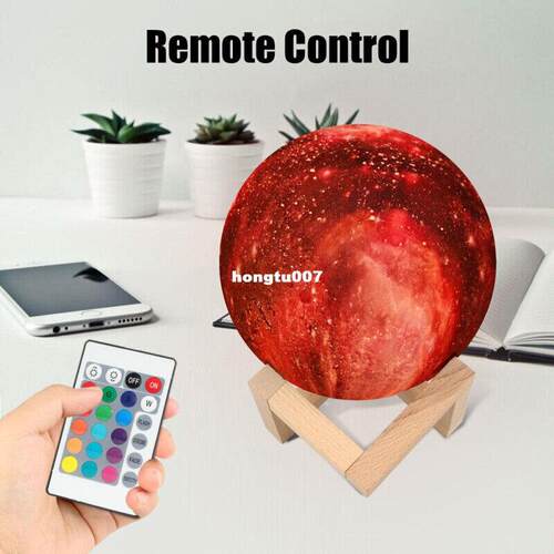 新品3D Print Galxy Moon Lamp y15CM 7 Color Change Starry Sky