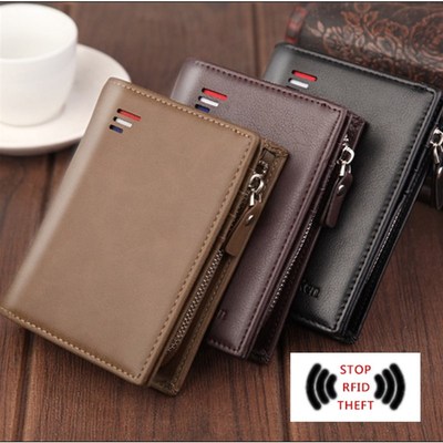 极速Vinbtage Men Leather Luxury Wallet Short Slim Male Purse