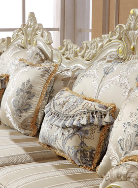 极速欧式白色描金实木雕s花L形布艺家具美式大小户型轻奢简约转角