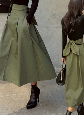 极速shintimes Skirts Womens Korean FashiKon Solid Color Big