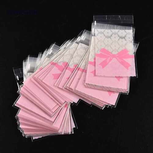 新品50 Pcs 710cm77cmp Cute Pink Bow Design Cake Gift Package