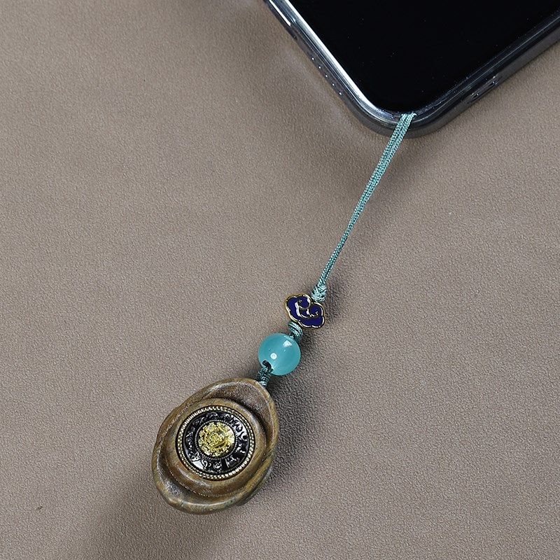 极速檀木雕刻元宝男女手机t链挂件DIY创意个性钥匙扣平安手把件配