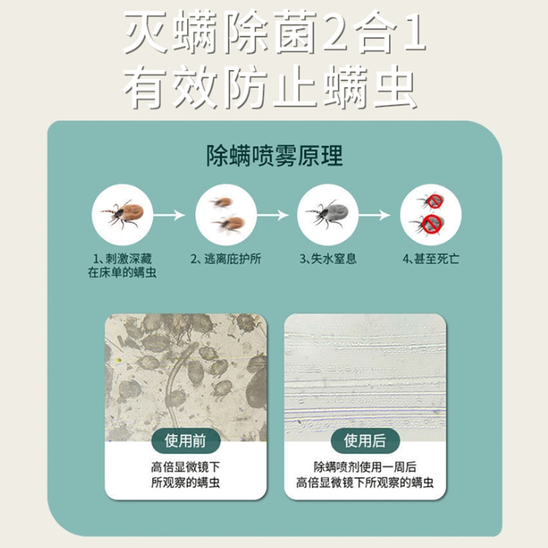 极速除螨喷雾青花椒床上杀螨虫喷雾剂宠物宿舍家用U免洗去螨虫神