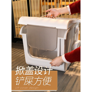 厕上所顶入顶猫咪 猫砂盆大号防外溅防ZCH带砂特大超入全封出闭式