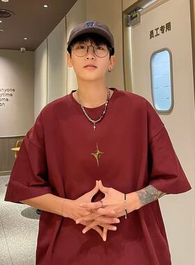 白色夏季美式宽松休闲潮流Tt短袖