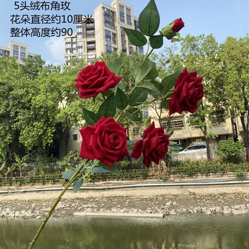 速发欧式玫软 花假摄 家居婚庆瑰装花影装饰头绒布角玫瑰