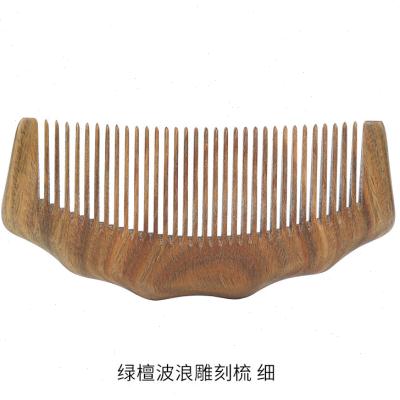 速发梳按摩礼品梳子厂家直供老师工艺礼品摆饰伴手礼品绿檀波浪雕