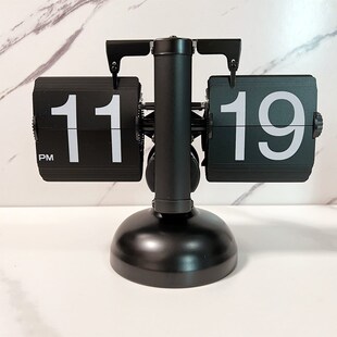 速发欧式复古天平自厅客页钟机械翻牌时钟家用翻动时尚座钟摆钟装