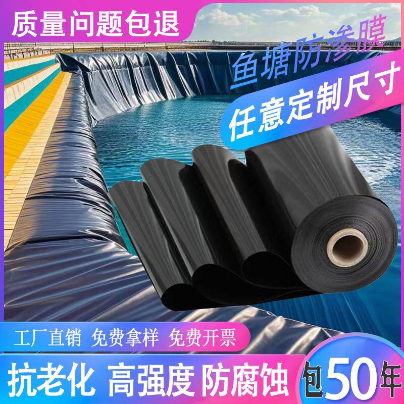 现货高密度聚乙烯防渗膜防水布抗老化H鱼池藕池隔水布蓄水池蓄水