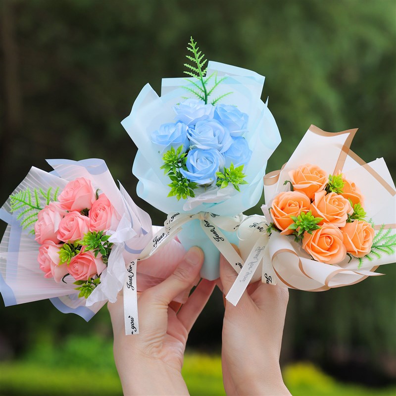 速发七夕情人节迷你见面口袋花束永生花干燥花送男朋友伴手礼生日