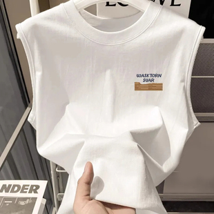 男童纯棉背心夏季新款中大童潮牌宽松男生帅气女童儿童装无袖t恤