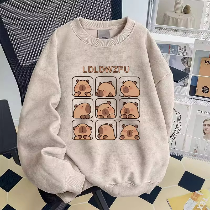 男女童扎染圆领卫衣儿童秋冬加绒