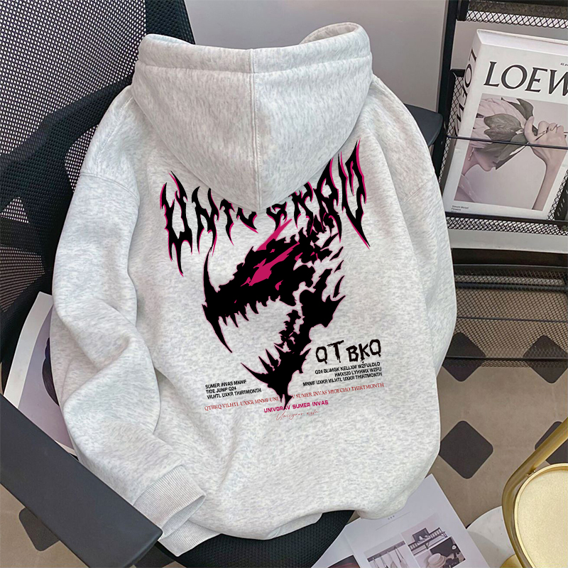 男童中大童连帽卫衣春秋新款男孩美式高街帅气宽松百搭帽衫外套潮