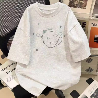 儿童猫咪印花短袖t恤男女童夏季