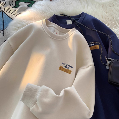 男童女童圆领卫衣中大童秋冬加绒