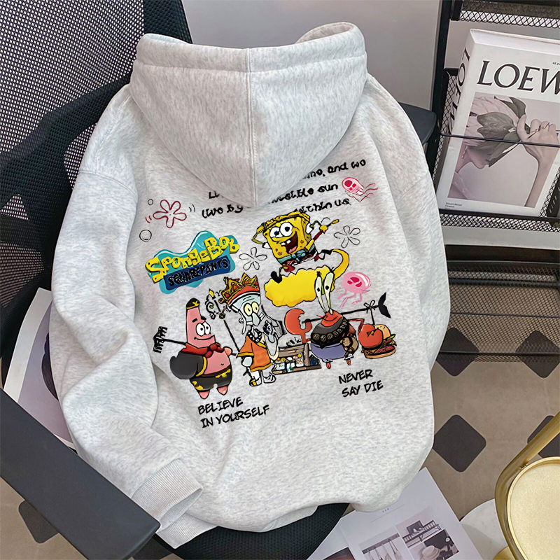 男女童卡通印花连帽卫衣春秋新款