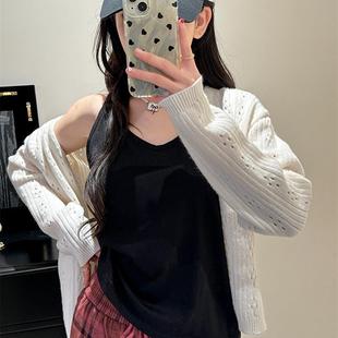 宽松百搭可外穿设计感上衣 工厂简约风纯色吊带小背心女2025新款