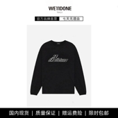 现货 WE11DONE TRACK珍珠LOGO烫钻男女同款 宽松休闲长袖 T恤