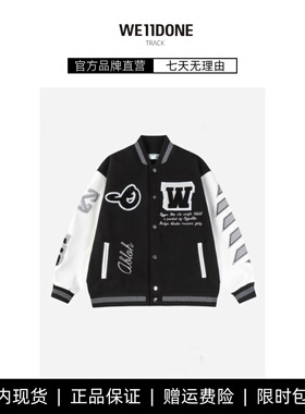 【现货】WE11DONE TRACK OW 月球字母图案棒球服夹克外套男女同款